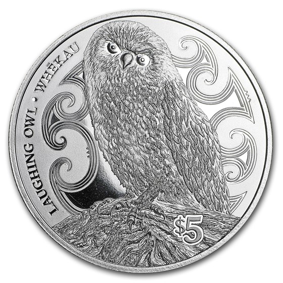 2017 New Zealand 1 oz Silver $5 Annual Coin: Laughing Owl 2017 New Zealand 1 oz Silver $5 Annual Coin: Laughing Owl